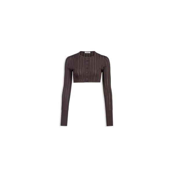 Alaia Shiny Crinoline Cropped Cardigan
