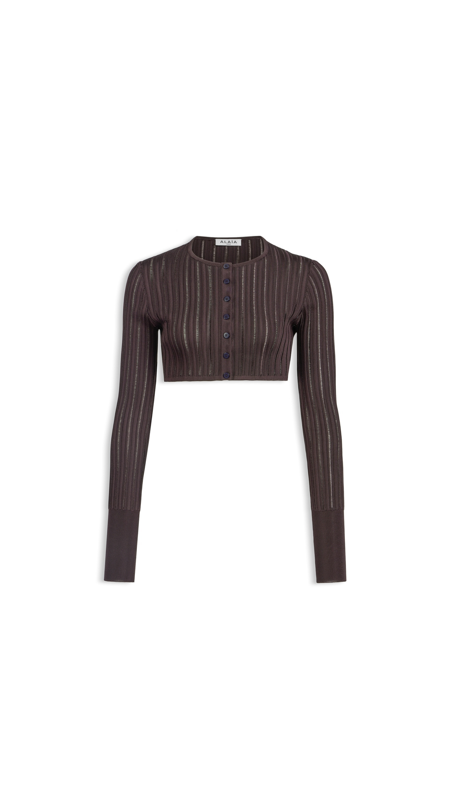 Alaïa Shiny Crinoline Cropped Cardigan - ALAÏA Knitwear - Laser Cut Luxury - Shop at Coveti Alaïa Shiny Crinoline Cropped Cardigan - ALAÏA Knitwear - Laser Cut Luxury - Shop at Coveti