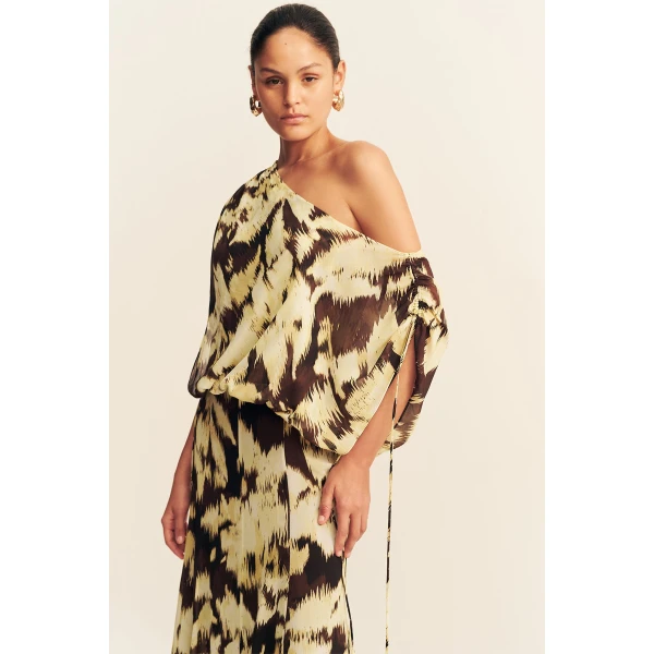 Shona Joy Benny Off Shoulder Blouson Maxi Dress - Dresses - Australian Luxury Eventwear at Coveti