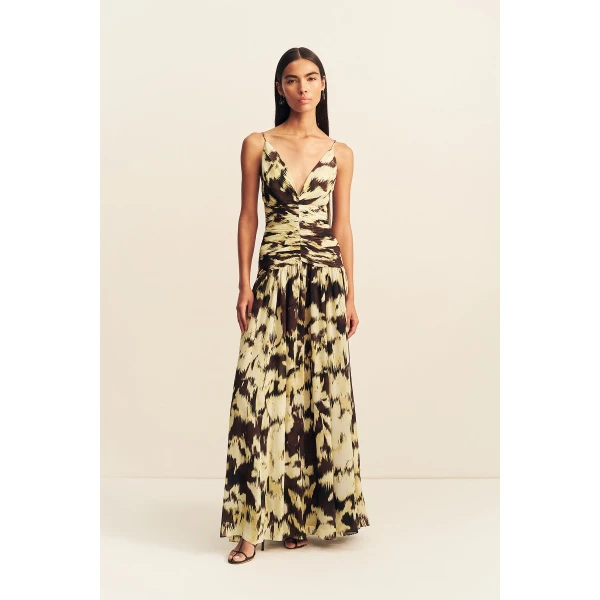 Shona Joy Benny Plunged Gathered Maxi Dress - Dresses - Australian Luxury Eventwear at Coveti