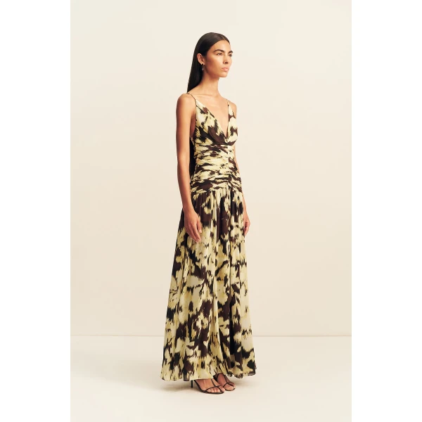 Shona Joy Benny Plunged Gathered Maxi Dress - Dresses - Australian Luxury Eventwear at Coveti