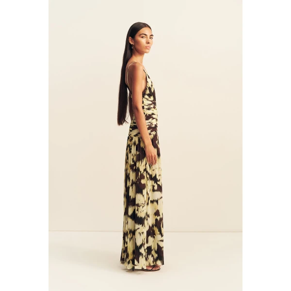 Shona Joy Benny Plunged Gathered Maxi Dress - Dresses - Australian Luxury Eventwear at Coveti