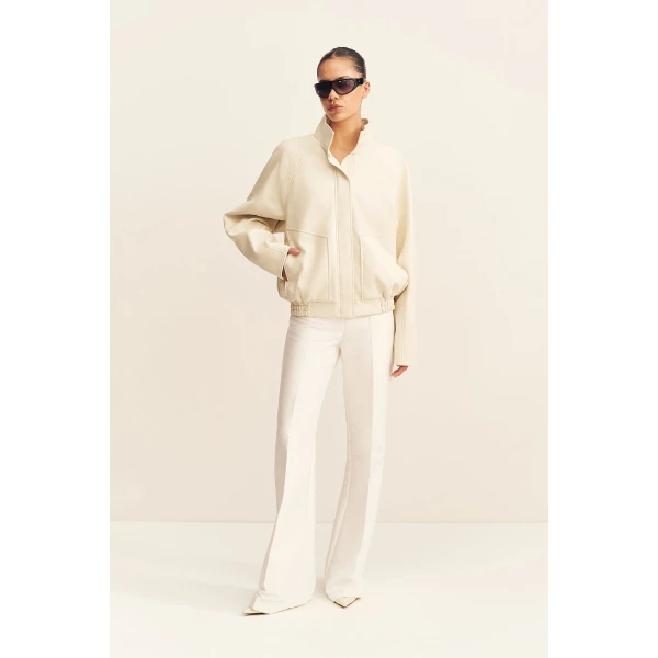 Shona Joy Blake Funnel Neck Faux Leather Jacket - Jackets - Australian Luxury Eventwear at Coveti