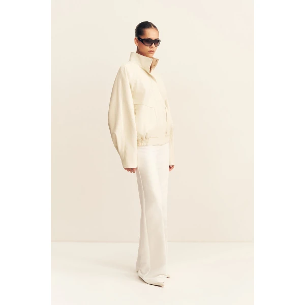 Shona Joy Blake Funnel Neck Faux Leather Jacket - Jackets - Australian Luxury Eventwear at Coveti