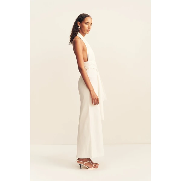 Shona Joy Campbell Halter Plunged Maxi Dress - Dresses - Australian Luxury Eventwear at Coveti