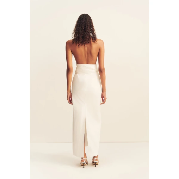 Shona Joy Campbell Halter Plunged Maxi Dress - Dresses - Australian Luxury Eventwear at Coveti