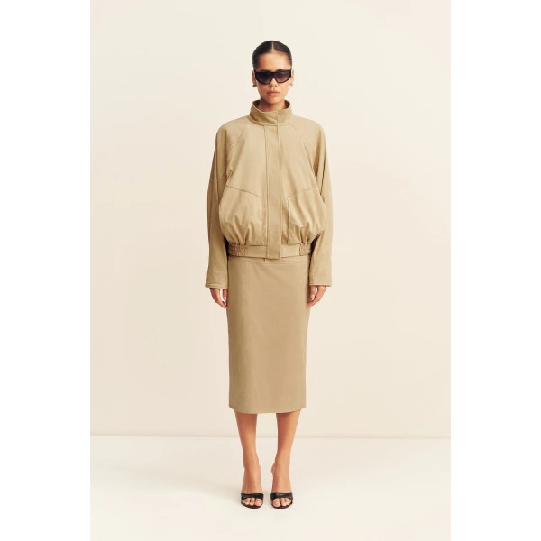 Shona Joy Ernest Faux Suede Bomber Jacket - Jackets - Australian Luxury Eventwear at Coveti