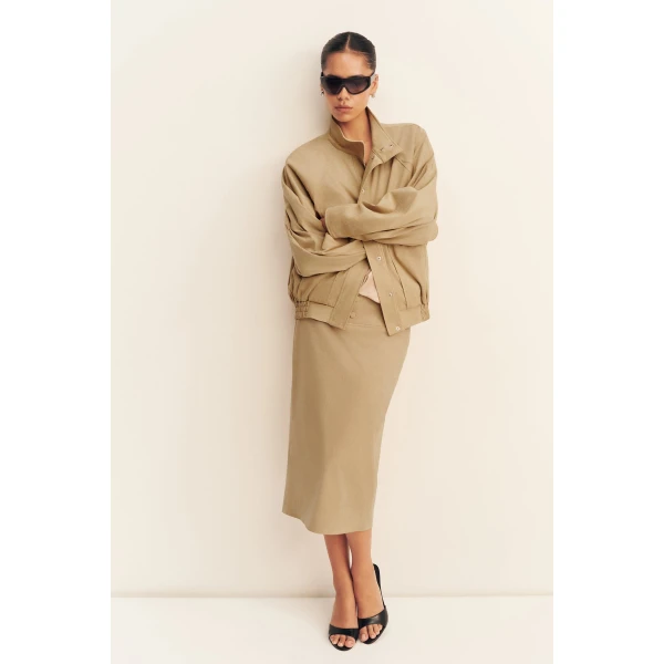 Shona Joy Ernest Faux Suede Bomber Jacket - Jackets - Australian Luxury Eventwear at Coveti