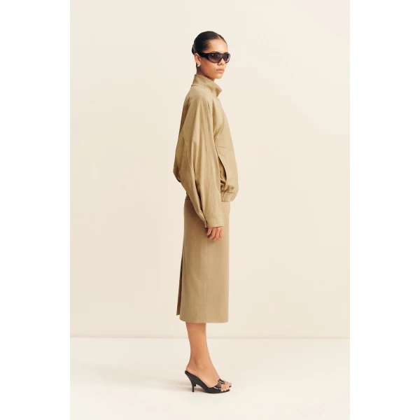 Shona Joy Ernest Faux Suede Bomber Jacket - Jackets - Australian Luxury Eventwear at Coveti