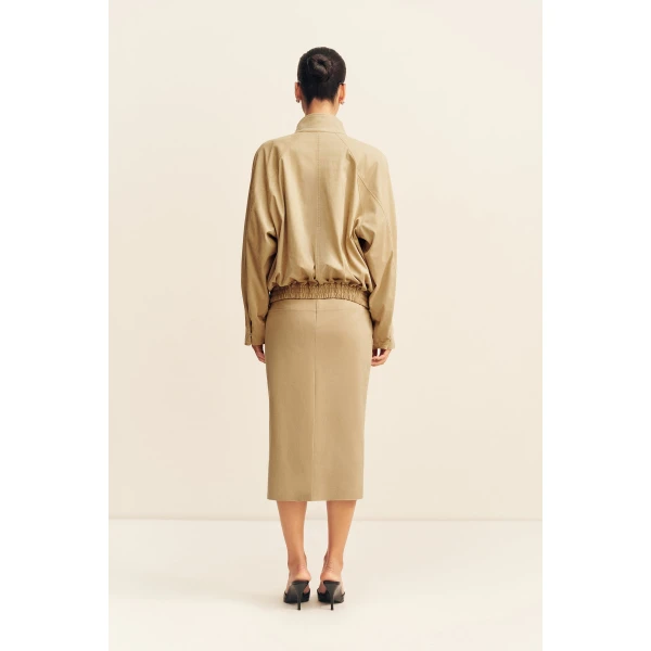 Shona Joy Ernest Faux Suede Bomber Jacket - Jackets - Australian Luxury Eventwear at Coveti