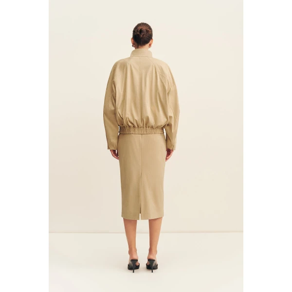 Shona Joy Ernest Faux Suede Midi Skirt - Skirts - Australian Luxury Eventwear at Coveti