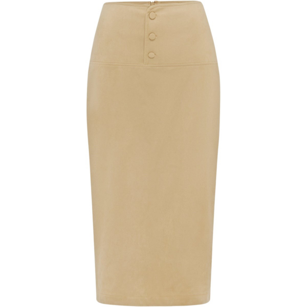Shona Joy Ernest Faux Suede Midi Skirt - Skirts - Australian Luxury Eventwear at Coveti