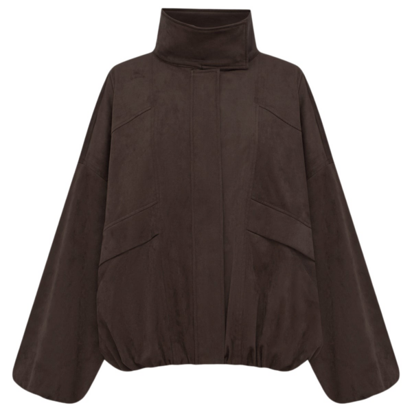 Shona Joy Ernest Funnel Neck Faux Suede Bomber Jacket - Jackets - Australian Luxury Eventwear at Coveti