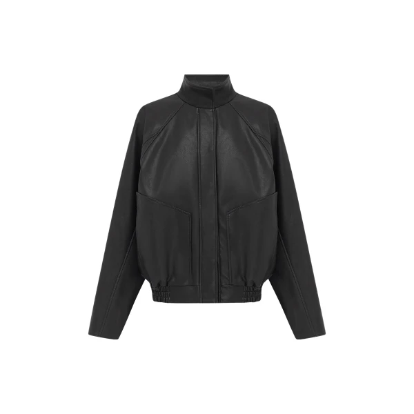 Shona Joy Kennedy Funnel Neck Faux Leather Jacket - Jackets - Australian Luxury Eventwear at Coveti