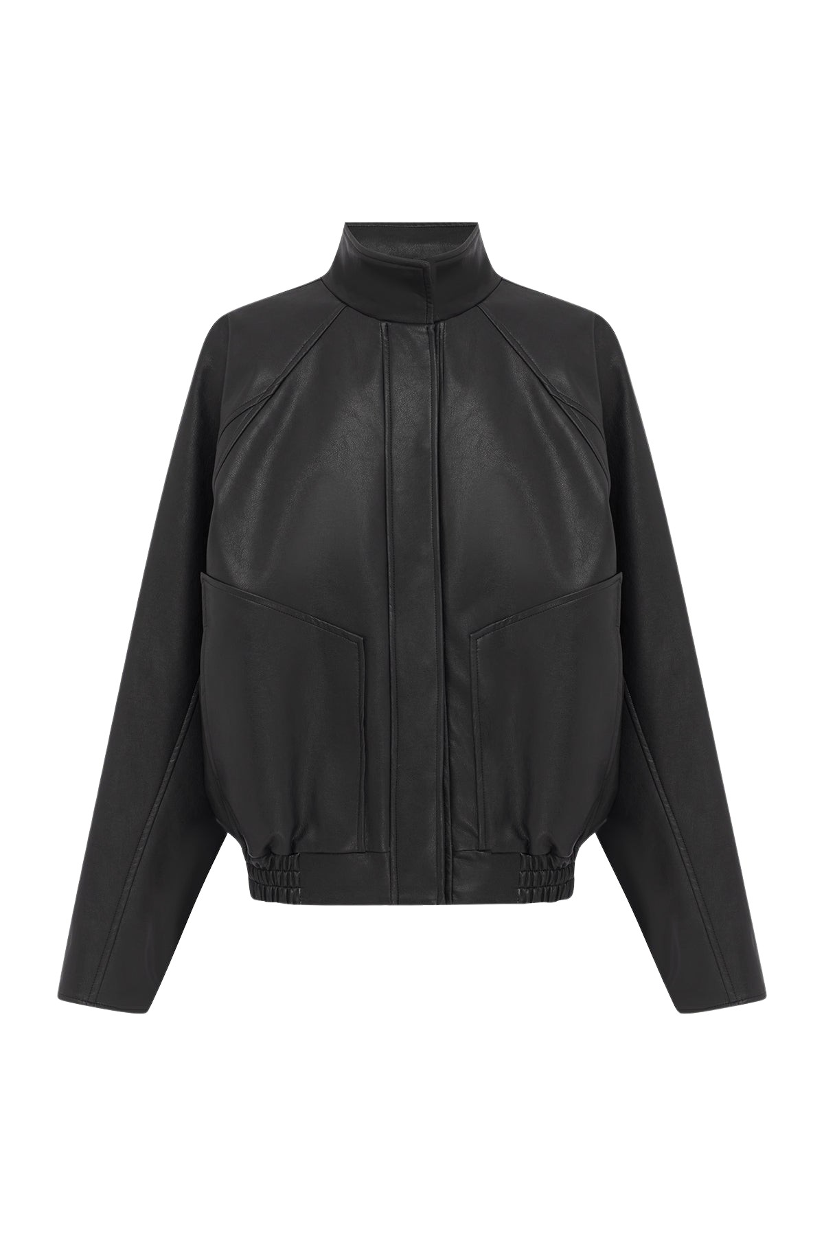 Shona Joy Kennedy Funnel Neck Faux Leather Jacket