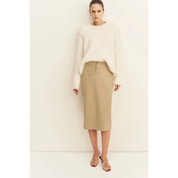 Shona Joy Korine Boucle Knit with Shoulder Pad - Knitwear - Australian Luxury Eventwear at Coveti