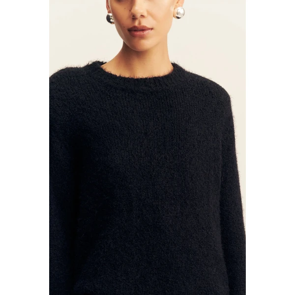 Shona Joy Korine Boucle Knit with Shoulder Pad - Knitwear - Australian Luxury Eventwear at Coveti