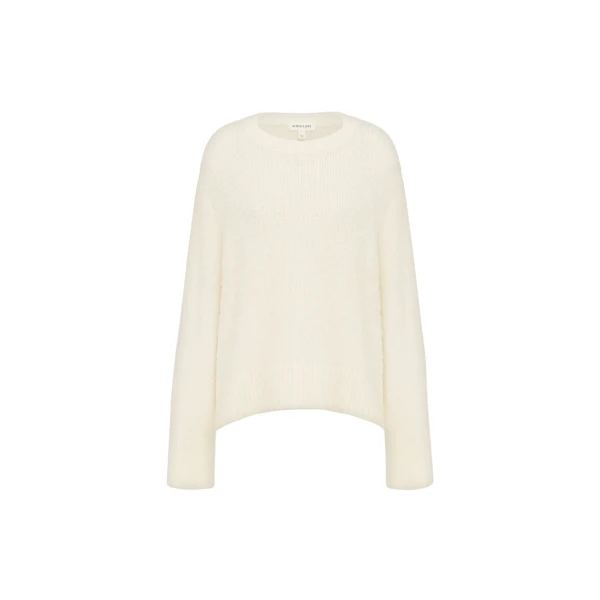 Shona Joy Korine Boucle Knit with Shoulder Pad - Knitwear - Australian Luxury Eventwear at Coveti
