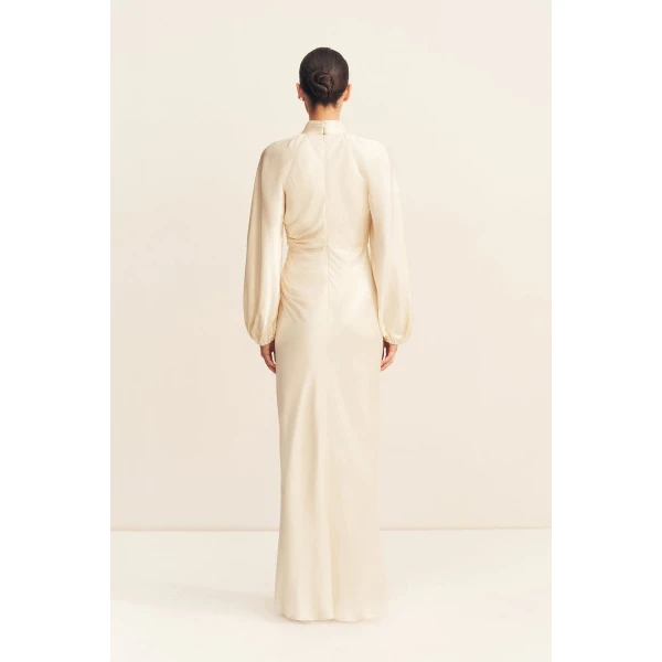 Shona Joy La Lune High Neck Balloon Sleeve Maxi Dress - Dresses - Australian Luxury Eventwear at Coveti