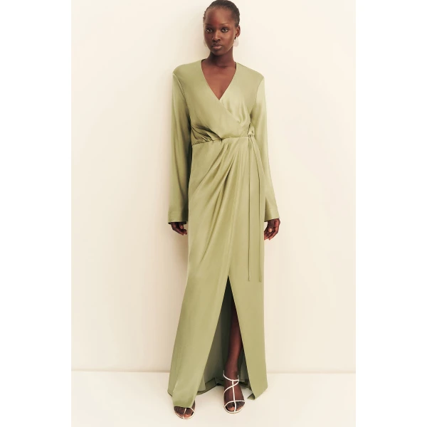 Shona Joy La Lune Long Sleeve Wrap Maxi Dress - Dresses - Australian Luxury Eventwear at Coveti