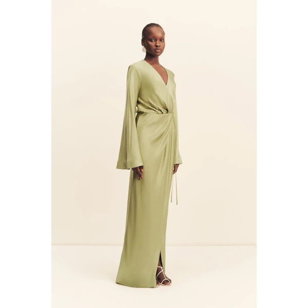 Shona Joy La Lune Long Sleeve Wrap Maxi Dress - Dresses - Australian Luxury Eventwear at Coveti