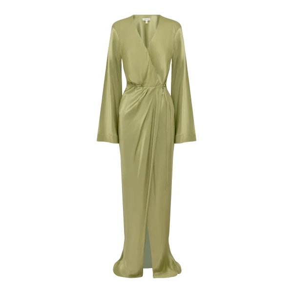 Shona Joy La Lune Long Sleeve Wrap Maxi Dress - Dresses - Australian Luxury Eventwear at Coveti