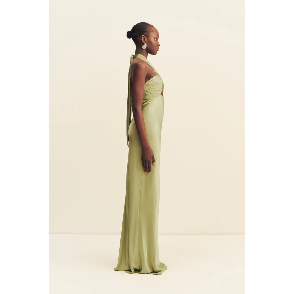 Shona Joy La Lune Ruched Halter Maxi Dress - Dresses - Australian Luxury Eventwear at Coveti