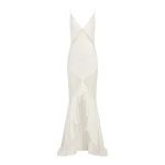 Shona Joy Labyrinth Lace Panelled Ruffle Maxi Dress - Dresses - Australian Luxury Eventwear at Coveti