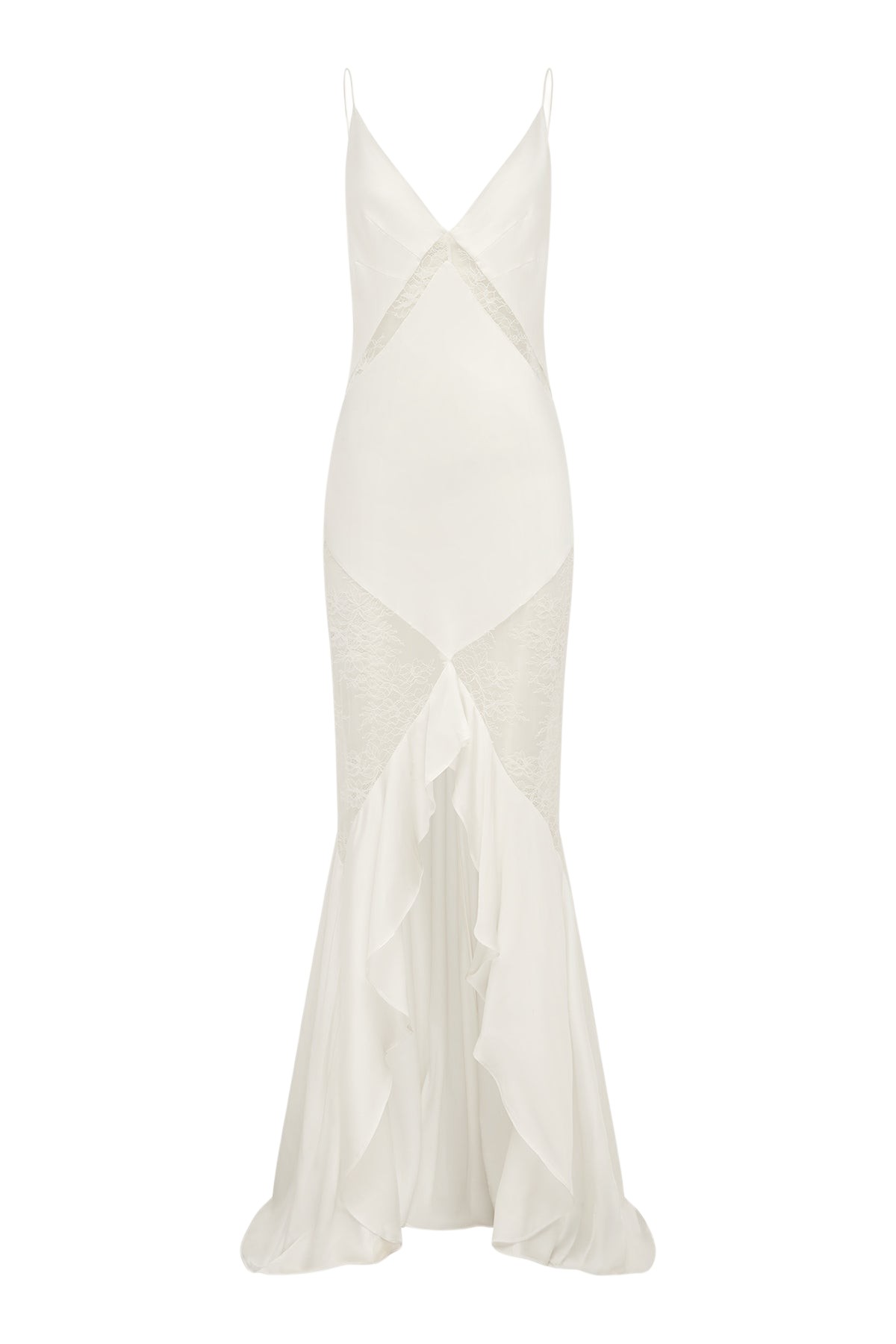 Shona Joy Labyrinth Lace Panelled Ruffle Maxi Dress - Dresses - Australian Luxury Eventwear at Coveti