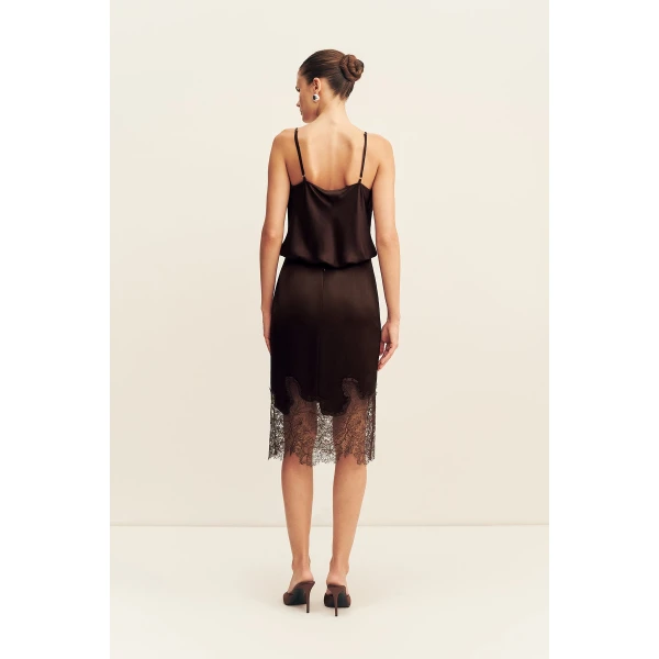 Shona Joy Lucia Lace Knee Length Skirt - Skirts - Australian Luxury Eventwear at Coveti