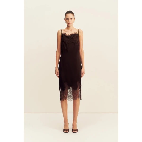 Shona Joy Lucia Lace Slip Midi Dress - Dresses - Australian Luxury Eventwear at Coveti