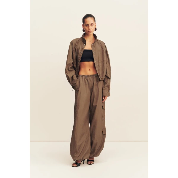 Shona Joy Malika Nylon Parachute Drawstring Pant - Pants - Australian Luxury Eventwear at Coveti