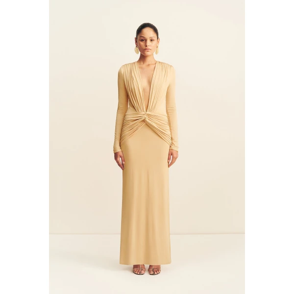 Shona Joy Miro Slinky Jersey Long Sleeve Maxi Dress - Dresses - Australian Luxury Eventwear at Coveti
