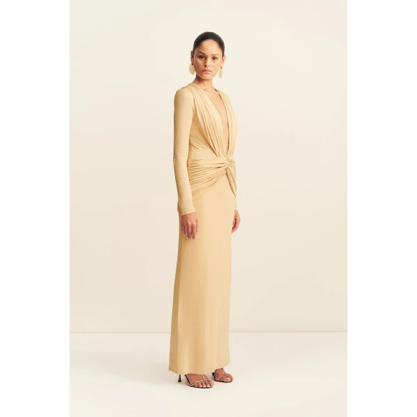 Shona Joy Miro Slinky Jersey Long Sleeve Maxi Dress - Dresses - Australian Luxury Eventwear at Coveti