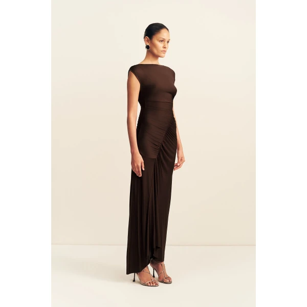 Shona Joy Miro Slinky Jersey Maxi Dress - Dresses - Australian Luxury Eventwear at Coveti