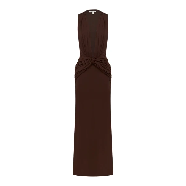 Shona Joy Miro Slinky Jersey Plunged Maxi Dress - Dresses - Australian Luxury Eventwear at Coveti