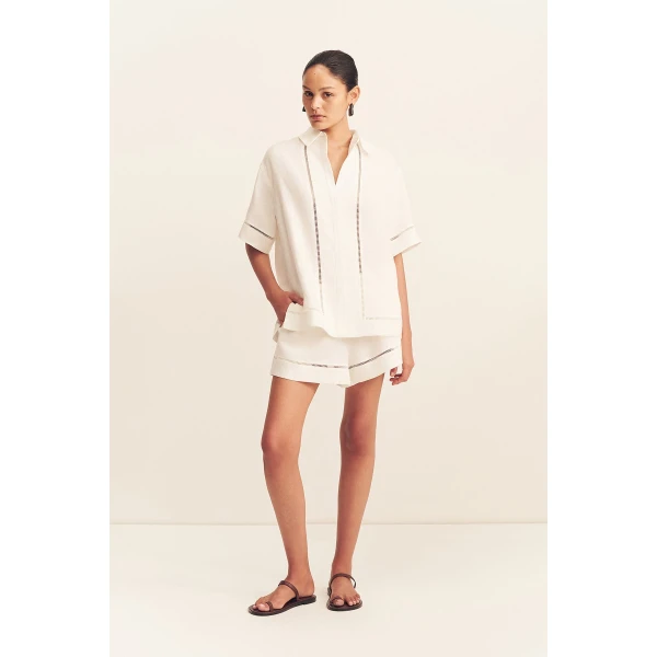 Shona Joy Tommy Linen Shirt - Tops - Australian Luxury Eventwear at Coveti