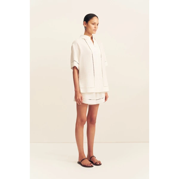Shona Joy Tommy Linen Shirt - Tops - Australian Luxury Eventwear at Coveti