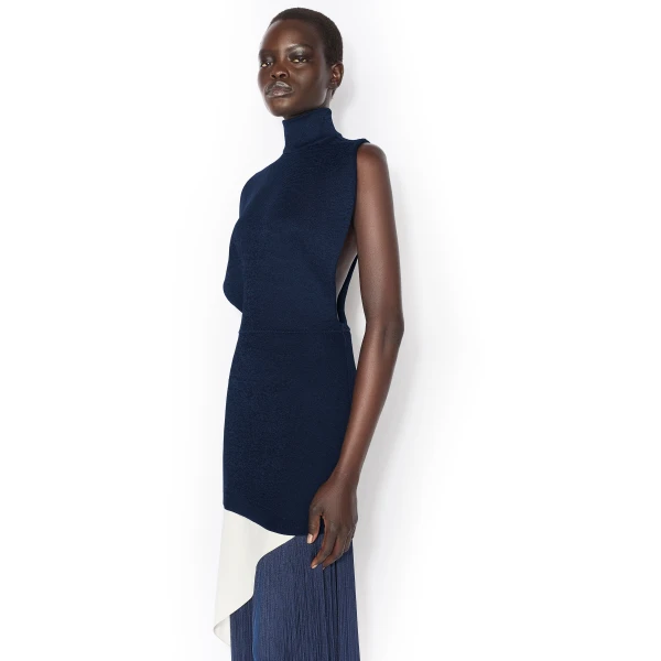 Alaia Silk Knit Cinched Dress, view 4