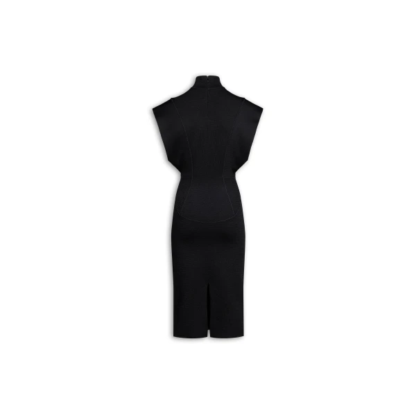 Alaia Silk Knit Cinched Long Dress, view 2