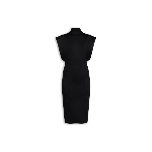 Alaia Silk Knit Cinched Long Dress