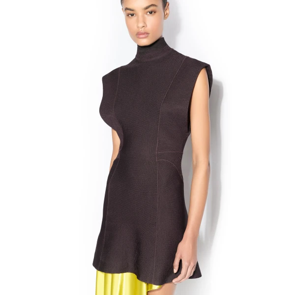 Alaia Silk Knit Short Dress, view 4