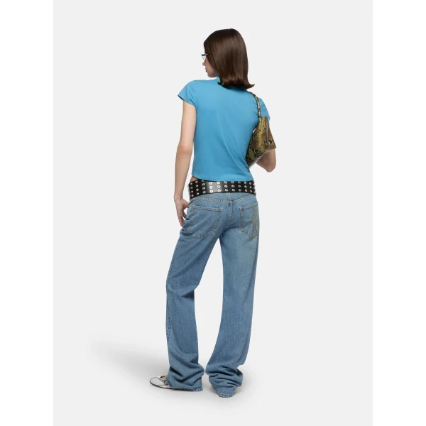 The Attico Sky blue long pant, view 3