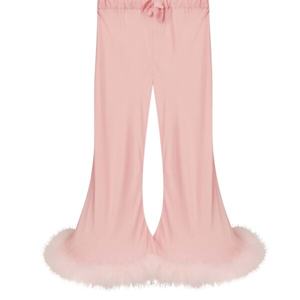 Boudoir Pants with Feathers in Pink