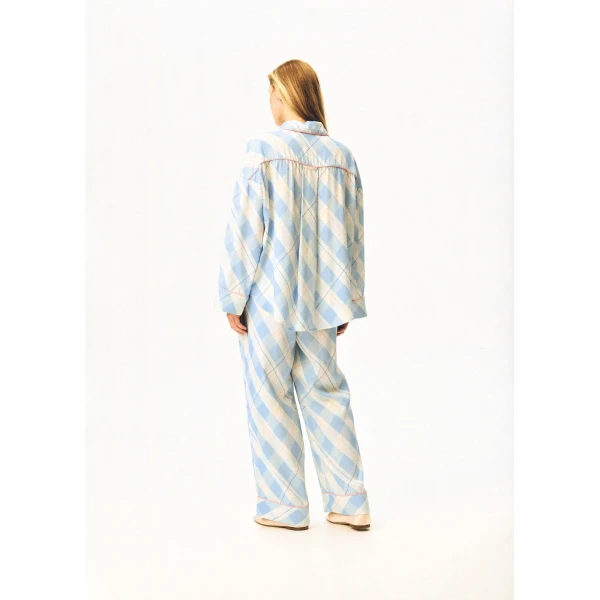 Sleeper blue plaid trousers
