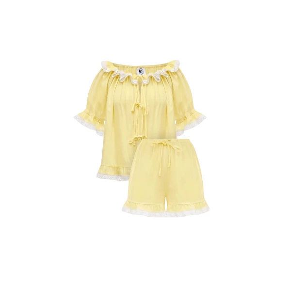 The Sleeper Romantica Set with Short in Yellow