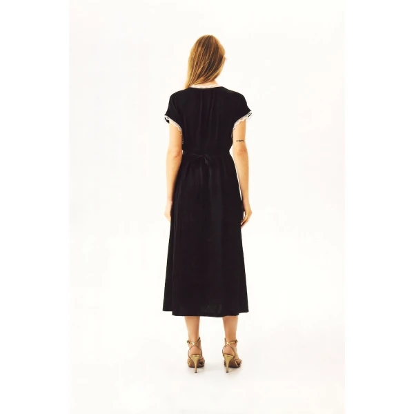 the genus rosa satin dress in black