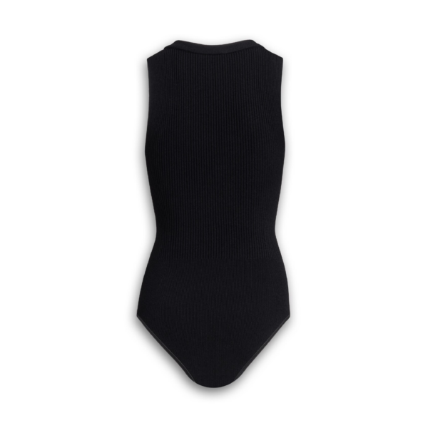 Alaïa Sleeveless Ribbed Knit Bodysuit - ALAÏA Tops - Laser Cut Luxury - Shop at Coveti
