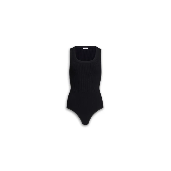 Alaia Sleeveless Ribbed Knit Bodysuit