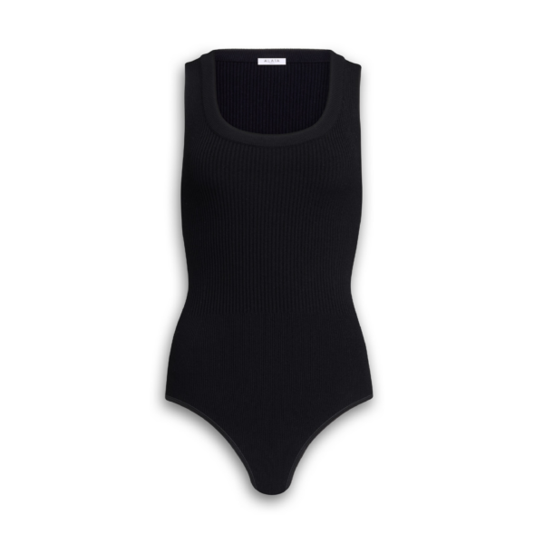 Alaïa Sleeveless Ribbed Knit Bodysuit - ALAÏA Tops - Laser Cut Luxury - Shop at Coveti